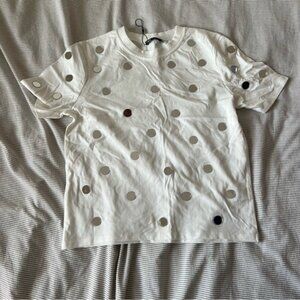 Zara Cream Tee with Circular Cut-Outs